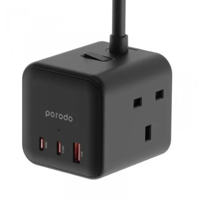 Porodo Multi-Port GaN Power Cube Charger - Black
